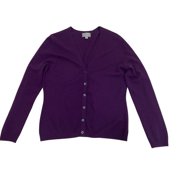 Pure Collection M Purple Cardigan | 100% Cashmere, Jewel Tone, Retail $300 - Picture 1 of 8